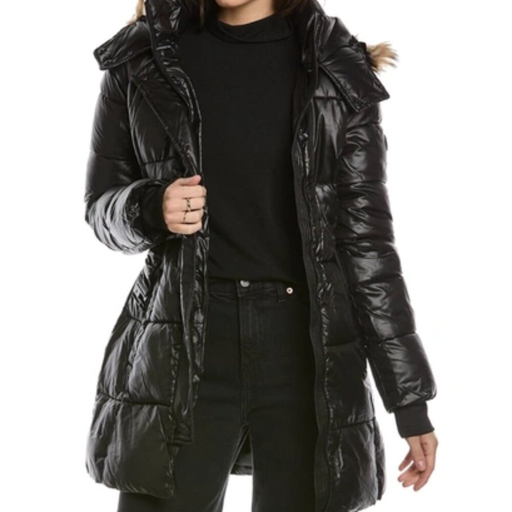 FRENCH CONNECTION Belted Puffer Coat